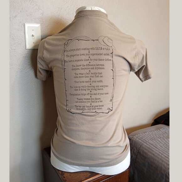 Funny Dance Shirt "You might be a line dancer IF..." Men's (L) Army Green Tshirt - Picture 4 of 8